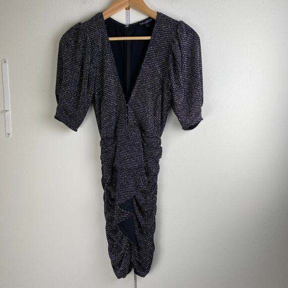 FOR LOVE & LEMONS Margaux Dress Size S Metallic Black Sparkle Bodycon Party Fun - Picture 9 of 16